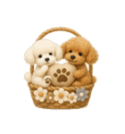 ふわふわトイプードルの花かごスタンプ♪40（個別スタンプ：7）