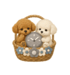 ふわふわトイプードルの花かごスタンプ♪40（個別スタンプ：10）