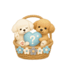 ふわふわトイプードルの花かごスタンプ♪40（個別スタンプ：11）