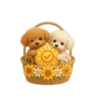 ふわふわトイプードルの花かごスタンプ♪40（個別スタンプ：14）