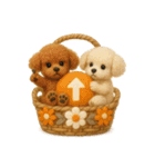 ふわふわトイプードルの花かごスタンプ♪40（個別スタンプ：16）