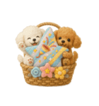 ふわふわトイプードルの花かごスタンプ♪40（個別スタンプ：18）