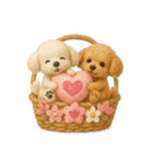 ふわふわトイプードルの花かごスタンプ♪40（個別スタンプ：19）