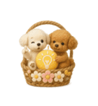 ふわふわトイプードルの花かごスタンプ♪40（個別スタンプ：20）