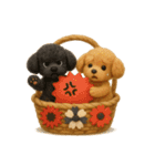 ふわふわトイプードルの花かごスタンプ♪40（個別スタンプ：21）