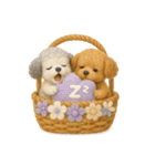 ふわふわトイプードルの花かごスタンプ♪40（個別スタンプ：22）
