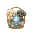 ふわふわトイプードルの花かごスタンプ♪40（個別スタンプ：24）