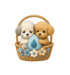 ふわふわトイプードルの花かごスタンプ♪40（個別スタンプ：25）