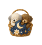 ふわふわトイプードルの花かごスタンプ♪40（個別スタンプ：30）