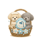 ふわふわトイプードルの花かごスタンプ♪40（個別スタンプ：31）