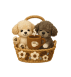 ふわふわトイプードルの花かごスタンプ♪40（個別スタンプ：32）
