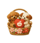ふわふわトイプードルの花かごスタンプ♪40（個別スタンプ：33）
