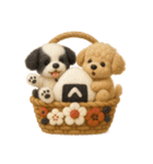 ふわふわトイプードルの花かごスタンプ♪40（個別スタンプ：35）
