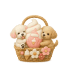 ふわふわトイプードルの花かごスタンプ♪40（個別スタンプ：36）
