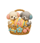 ふわふわトイプードルの花かごスタンプ♪40（個別スタンプ：37）