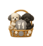 ふわふわトイプードルの花かごスタンプ♪40（個別スタンプ：38）