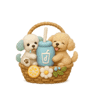 ふわふわトイプードルの花かごスタンプ♪40（個別スタンプ：40）