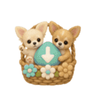 ふわふわチワワの花かごスタンプ♪40（個別スタンプ：2）