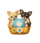ふわふわチワワの花かごスタンプ♪40（個別スタンプ：5）
