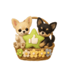 ふわふわチワワの花かごスタンプ♪40（個別スタンプ：6）
