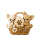 ふわふわチワワの花かごスタンプ♪40（個別スタンプ：7）