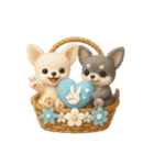 ふわふわチワワの花かごスタンプ♪40（個別スタンプ：11）