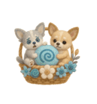 ふわふわチワワの花かごスタンプ♪40（個別スタンプ：17）