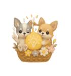 ふわふわチワワの花かごスタンプ♪40（個別スタンプ：20）