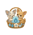 ふわふわチワワの花かごスタンプ♪40（個別スタンプ：25）