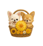 ふわふわチワワの花かごスタンプ♪40（個別スタンプ：28）