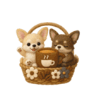 ふわふわチワワの花かごスタンプ♪40（個別スタンプ：32）