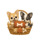 ふわふわチワワの花かごスタンプ♪40（個別スタンプ：34）