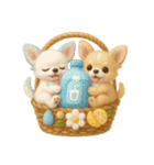 ふわふわチワワの花かごスタンプ♪40（個別スタンプ：40）