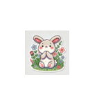 ほっこり可愛いウサギの癒しスタンプ（個別スタンプ：2）