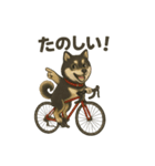 自転車ノリノリ黒柴のココちゃん（個別スタンプ：4）