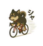 自転車ノリノリ黒柴のココちゃん（個別スタンプ：12）