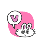 愛いっぱい、うさぎちゃん(カラフル背景)（個別スタンプ：7）