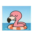 海のフラミンゴ@SFW（個別スタンプ：4）