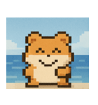海のピクセルハムスター@SFW（個別スタンプ：1）
