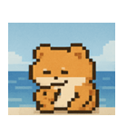 海のピクセルハムスター@SFW（個別スタンプ：4）