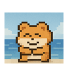 海のピクセルハムスター@SFW（個別スタンプ：9）