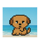 海のピクセルイヌ@SFW（個別スタンプ：4）