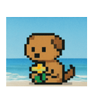 海のピクセルイヌ@SFW（個別スタンプ：28）
