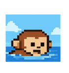 海のピクセルサル@SFW（個別スタンプ：28）