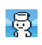 海のピクセルウサギ@SFW（個別スタンプ：2）