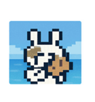 海のピクセルウサギ@SFW（個別スタンプ：3）