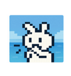 海のピクセルウサギ@SFW（個別スタンプ：6）