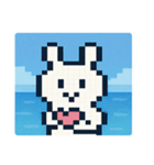海のピクセルウサギ@SFW（個別スタンプ：7）