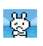 海のピクセルウサギ@SFW（個別スタンプ：8）