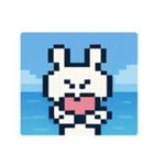 海のピクセルウサギ@SFW（個別スタンプ：10）